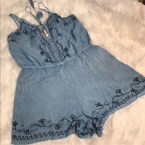 BEACH BY EXIST chambray romper shorts